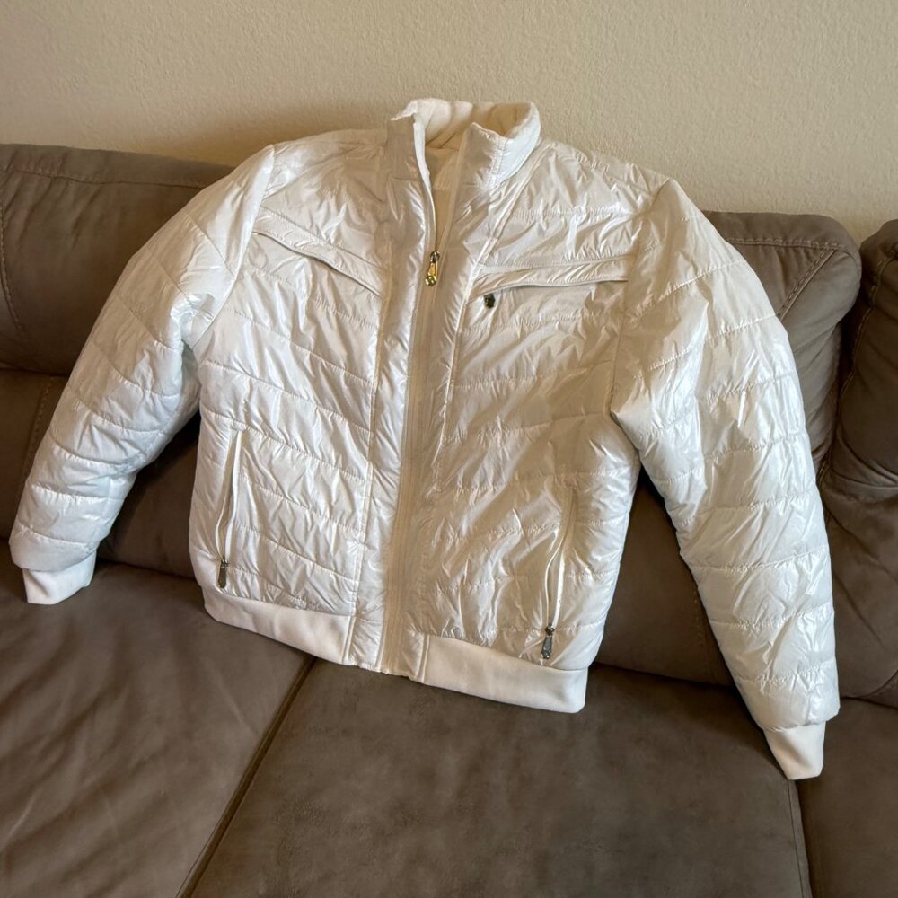 Stone Falcon Quilted Puffer Jacket, Full Zip, White, Large - Picture 3 of 13